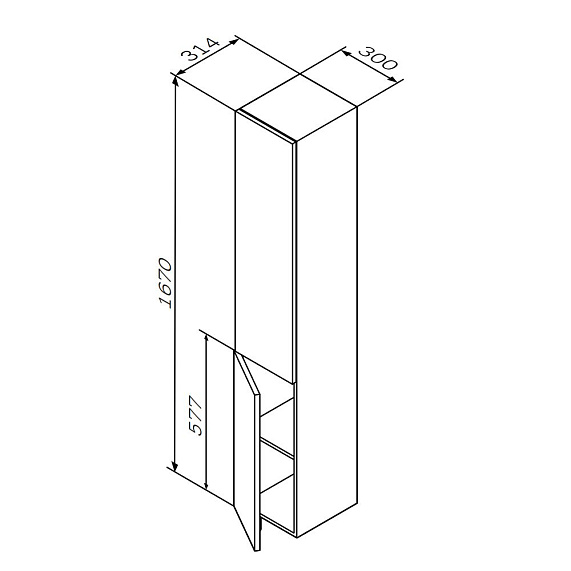 Шкаф-пенал для ванной 30 AM.PM Gem M90CHL0306WG навесной левый белый глянец-5
