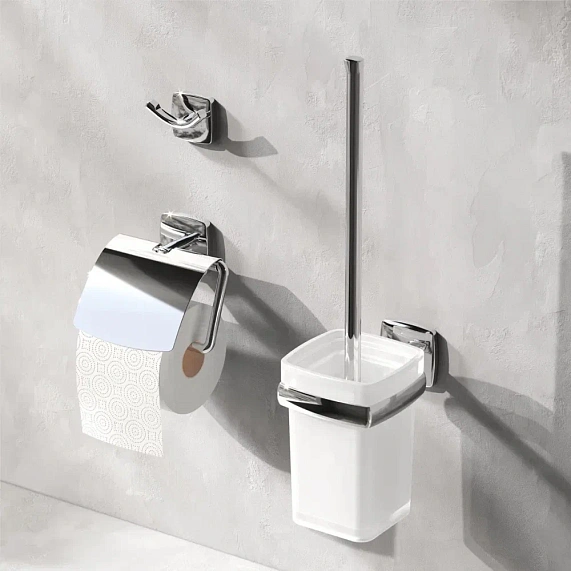 Ершик для унитаза AM.PM Gem A9033400 со стеклянной настенной подставкой, хром-4