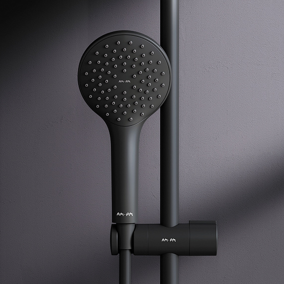 Душевая система AM.PM Gem F0790022 стойка с тропическим душем, черная-5