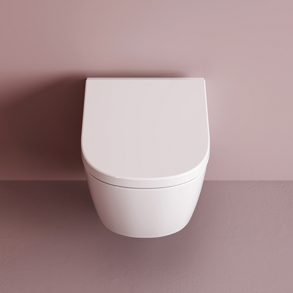 Унитаз подвесной AM.PM Libre C601901SC торнадо безободковый с сиденьем микролифт, белый-6