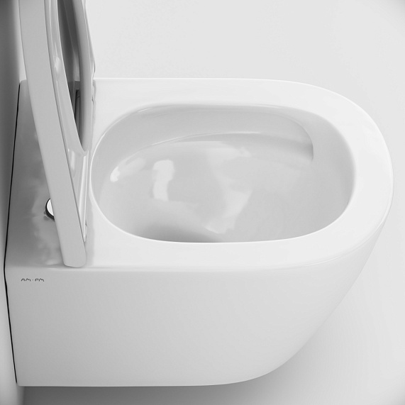 Унитаз подвесной AM.PM Libre C601900SC торнадо безободковый с сиденьем микролифт, белый-9