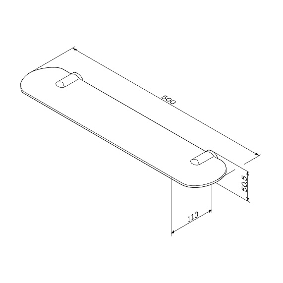 Полка в ванную AM.PM X-Joy A8434700 стеклянная, хром-3