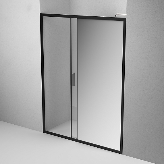 Душевая перегородка с дверью 150x195 AM.PM Gem W90G-150-1-195BMir зеркальное стекло, профиль черный матовый-4
