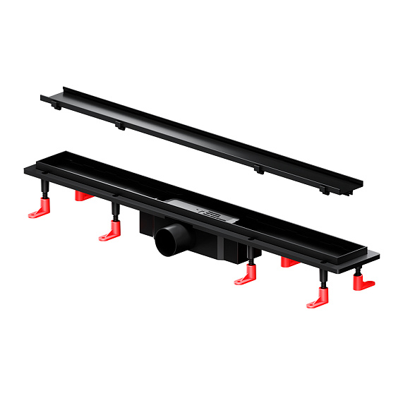 Душевой трап (лоток) 70 AM.PM PrimeFlow W02SC-U11-070-04BM комбинированный затвор с черной матовой решеткой под плитку-20