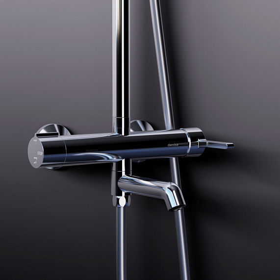 Душевая система Damixa Scandinavian Pure 936740000 стойка с тропическим душем, смесителем, изливом, хром-2