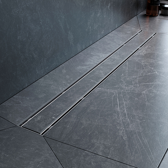 Душевой трап (лоток) 80 AM.PM PrimeFlow W02SC-U11-080-04SB комбинированный затвор со стальной матовой решеткой под плитку-8