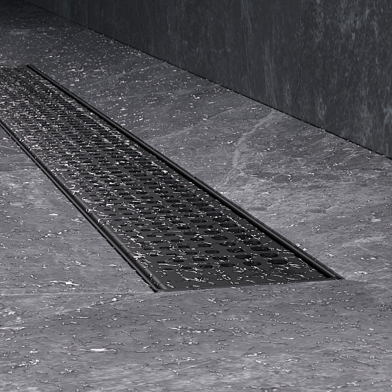 Душевой трап (лоток) 70 AM.PM MasterFlow W01SC-P11-070-01BM комбинированный затвор с черной матовой решеткой-6