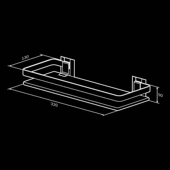 Полка в ванную AM.PM Sense L A7455100 серебристый металл, стекло-7