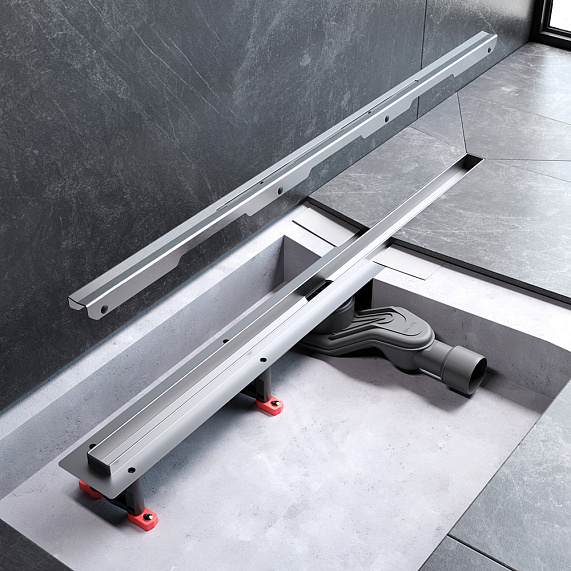 Душевой трап (лоток) 80 AM.PM MasterFlow Slim W01SC-S11-080-05SB комбинированный затвор со стальной матовой решеткой-7