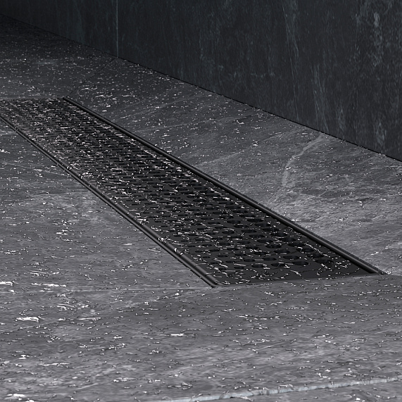 Душевой трап (лоток) 60 AM.PM MasterFlow W01SC-P11-060-01BM комбинированный затвор с черной матовой решеткой-6