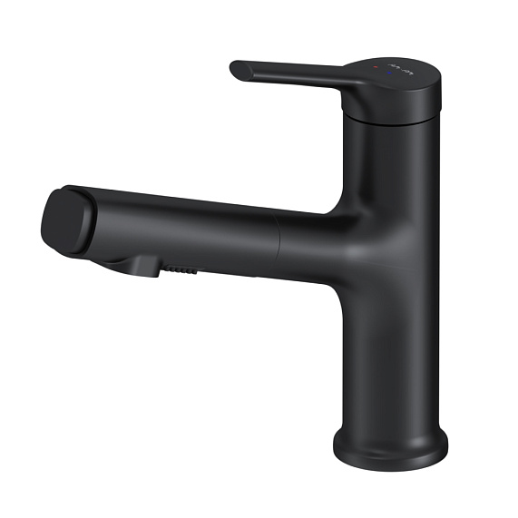 Смеситель для раковины (умывальника) AM.PM X-Joy S F85B02922 с выдвижным изливом, черный-8