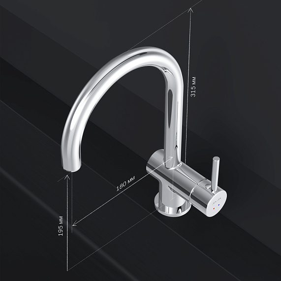 Смеситель для кухни AM.PM Like S F8007900 высокий, сенсорный, хром-6