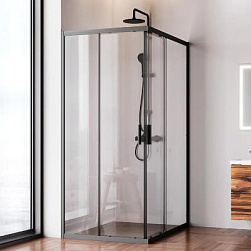 Душевое ограждение без поддона 90x120 AM.PM Gem W90G-403-120290-BT профиль черный матовый