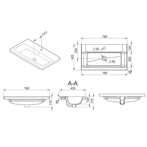 Тумба с раковиной 75 AM.PM Gem M90FSX07522WG32 напольная на ножках белый глянец-1