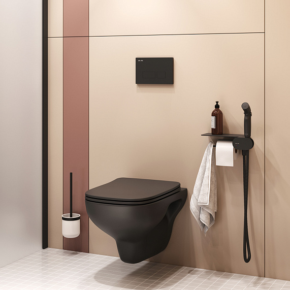 Набор унитаз подвесной AM.PM X-Joy CK85H0803B с черным гигиеническим душем-2