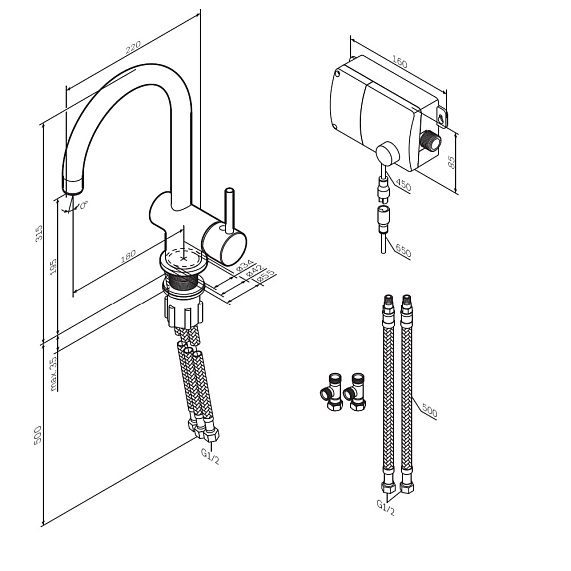 Смеситель для кухни AM.PM Like S F8007900 высокий, сенсорный, хром-9