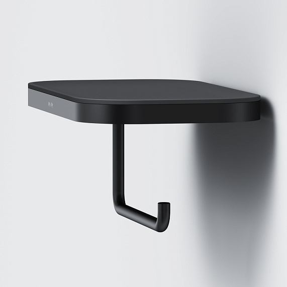 Держатель для туалетной бумаги настенный AM.PM Func A8F341422 с полочкой, черный-5