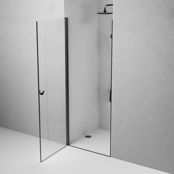Душевая перегородка с дверью 80x190 AM.PM Sunny W87G-80-1P-BT прозрачное стекло, профиль черный матовый-4