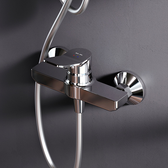 Душевая система AM.PM X-Joy F40885A24 стойка с тропическим душем, хром + смеситель для душа, хром-2