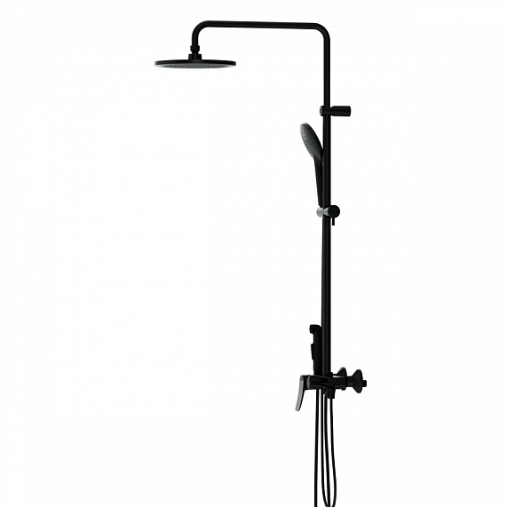 Душевая система Damixa Apollo DX220910300 стойка с тропическим душем, смесителем, черная матовая-6