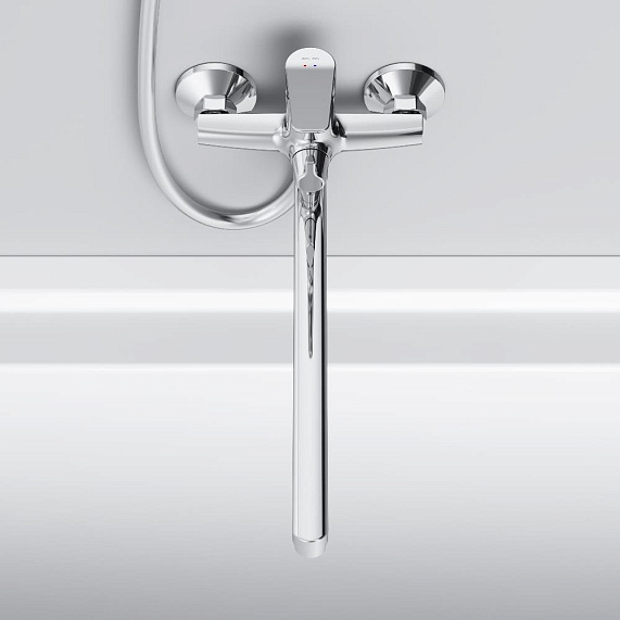 Смеситель для ванны и душа AM.PM Crave F9C90200 длинный излив, хром-6