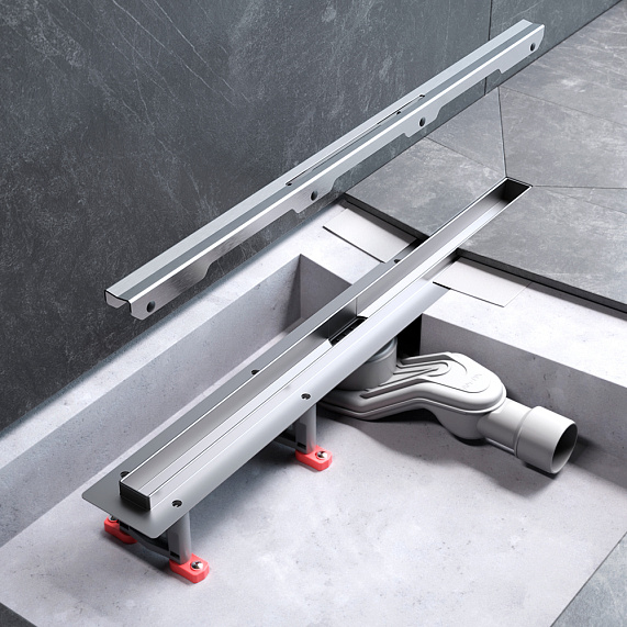 Душевой трап (лоток) 60 AM.PM MasterFlow Slim W01SC-S11-060-05SB комбинированный затвор со стальной матовой решеткой-7