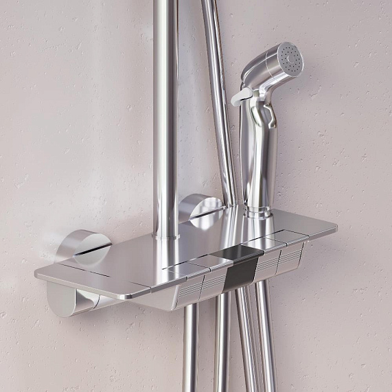 Душевая система Damixa Gala 953770000 стойка с тропическим душем, термостатом, смесителем, хром-2