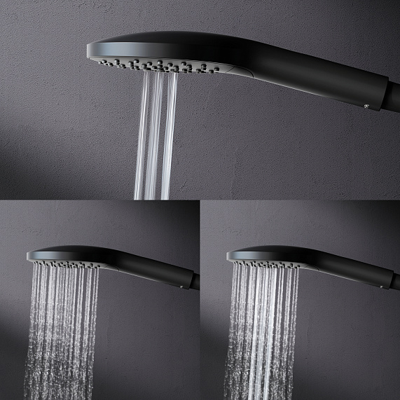 Душевая система AM.PM Like F0780022 стойка с тропическим душем, черная матовая-6