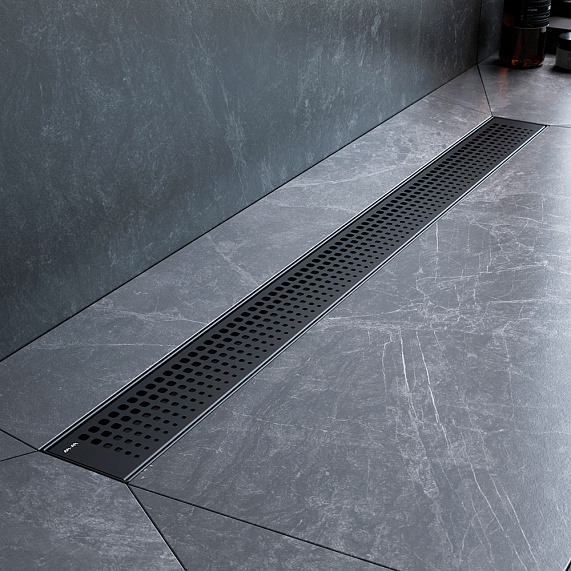 Душевой трап (лоток) 80 AM.PM MasterFlow W01SC-P11-080-01BM комбинированный затвор с черной матовой решеткой-4