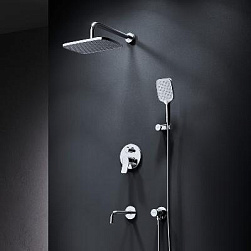 Встраиваемая душевая система AM.PM X-Joy FB85A3RH40 хром: тропический верхний душ, излив с душевой лейкой