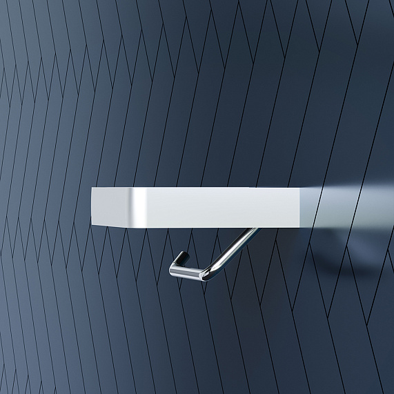 Держатель для туалетной бумаги настенный Damixa Jupiter DA77341500 с полочкой, серебристый, черный-2