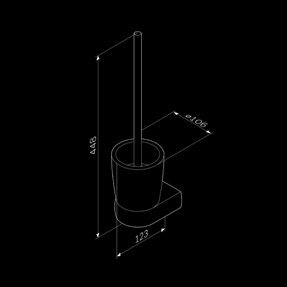 Ершик для унитаза AM.PM Sensation A3033300 со стеклянной настенной подставкой, хром-6