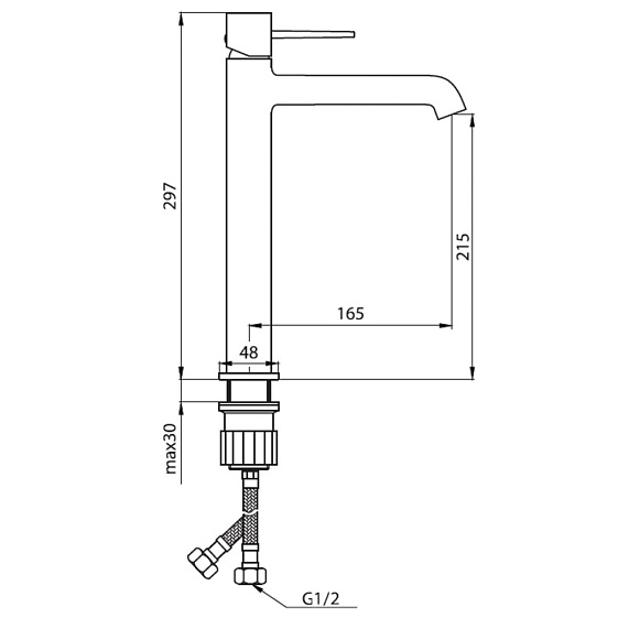 Смеситель для раковины (умывальника) Damixa Sirius 860220000 высокий, хром-5