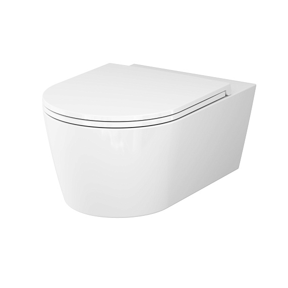 Унитаз подвесной AM.PM Func C8F1701SC (глубина 54 см) безободковый с сиденьем микролифт, белый-10