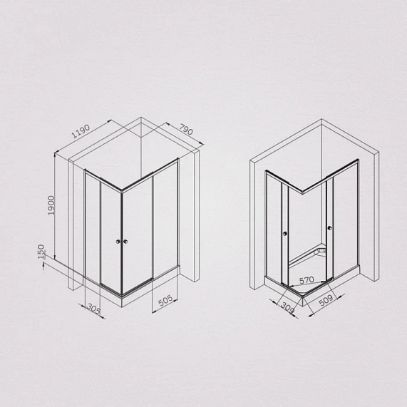 Душевое ограждение без поддона 80x120 AM.PM X-Joy W94G-403-120280-BT1K профиль черный матовый-6