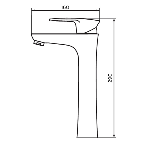 Cмеситель для раковины (умывальника) Dorff  Alpha D9022000BL высокий, черный-3