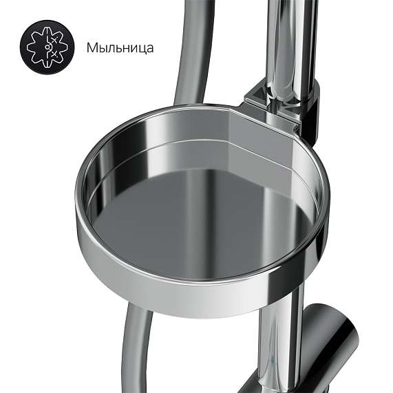 Душевая система AM.PM Like F0780064 стойка с тропическим душем, хром-7