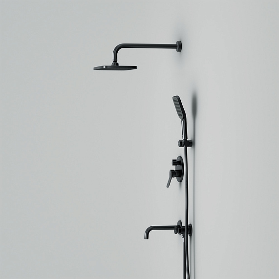 Встраиваемая душевая система AM.PM X-Joy FB85A3RH42 черный: тропический верхний душ, излив с душевой лейкой-7