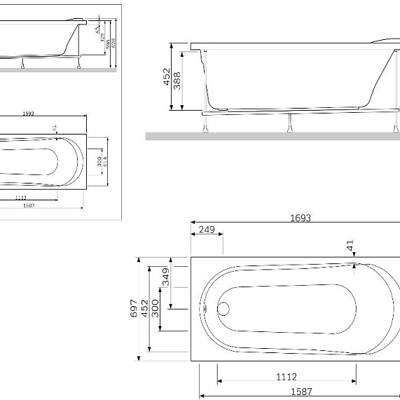 Панель 170 AM.PM W85A-170-070W-P под ванну Joy и Spirit-1