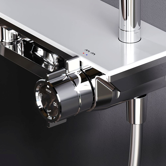 Душевая система AM.PM Gem F0790700 стойка с тропическим душем, смесителем, изливом, хром-3