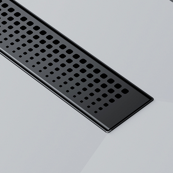 Душевой трап (лоток) 70 AM.PM MasterFlow W01SC-P11-070-01BM комбинированный затвор с черной матовой решеткой-9