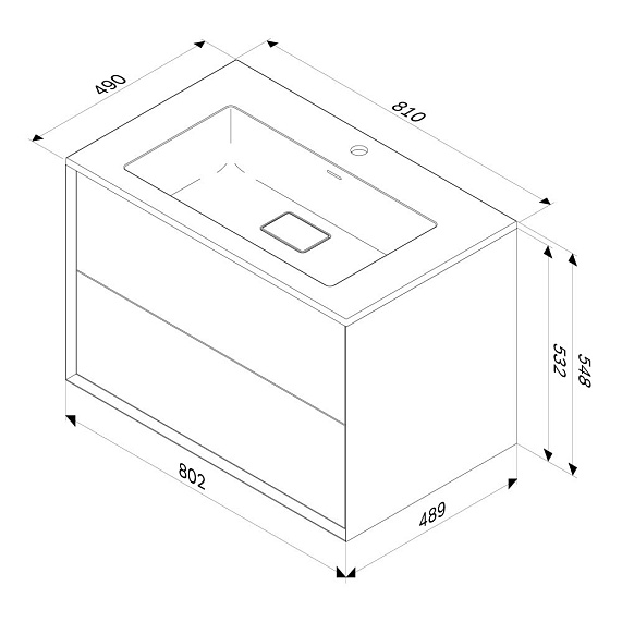 Тумба с раковиной 80 AM.PM Libre M60-FHX0802OF-WPC080SWM подвесная под дерево-12