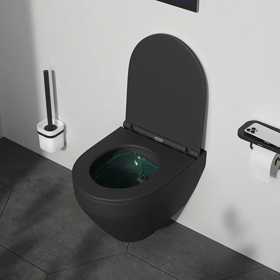 Унитаз подвесной безободковый с инсталляцией AM.PM Spirit V2.0 IS49051.701700MB сиденьем микролифт, хром пневм. клавишей-3