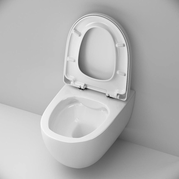 Унитаз подвесной AM.PM Awe C111700SC безободковый с сиденьем микролифт, белый-5