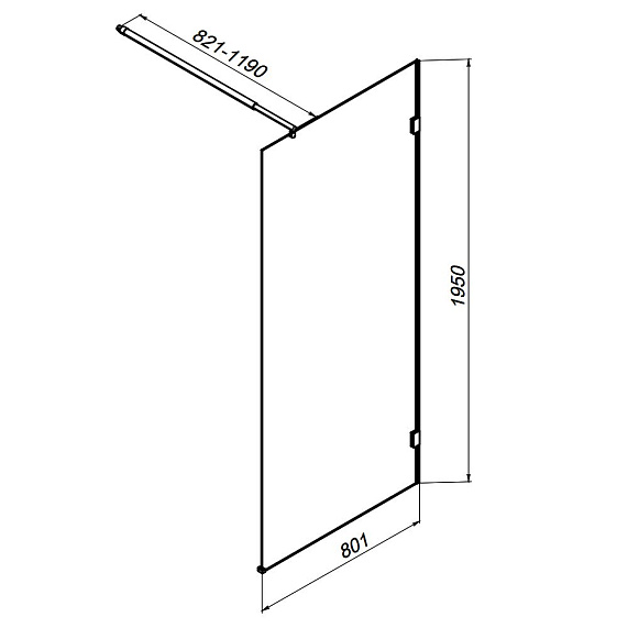 Душевая перегородка 80x195 AM.PM X-Joy W94WI-80-F1-MTE прозрачное стекло, профиль хром-11
