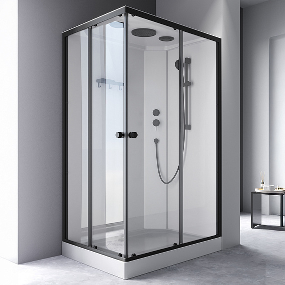 Душевая кабина 90x120 AM.PM X-Joy W94C-403-12090BT профиль черный матовый, низкий поддон