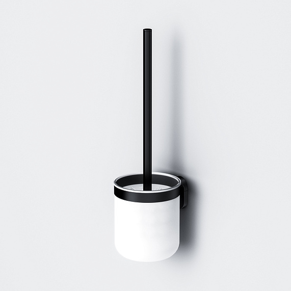 Ершик для унитаза AM.PM X-Joy A8433322 со стеклянной настенной подставкой, черный-2