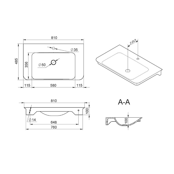 Тумба с раковиной 80 AM.PM Sensation M30FHX0802WG подвесная белый глянец-1