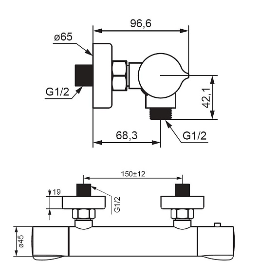 Смеситель для душа Damixa Scandinavian Pure 366000300 с термостатом-4