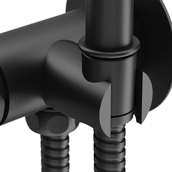 Гигиенический душ со смесителем Damixa Option 217000000 черный встраиваемый, шланг 1500, держатель-3